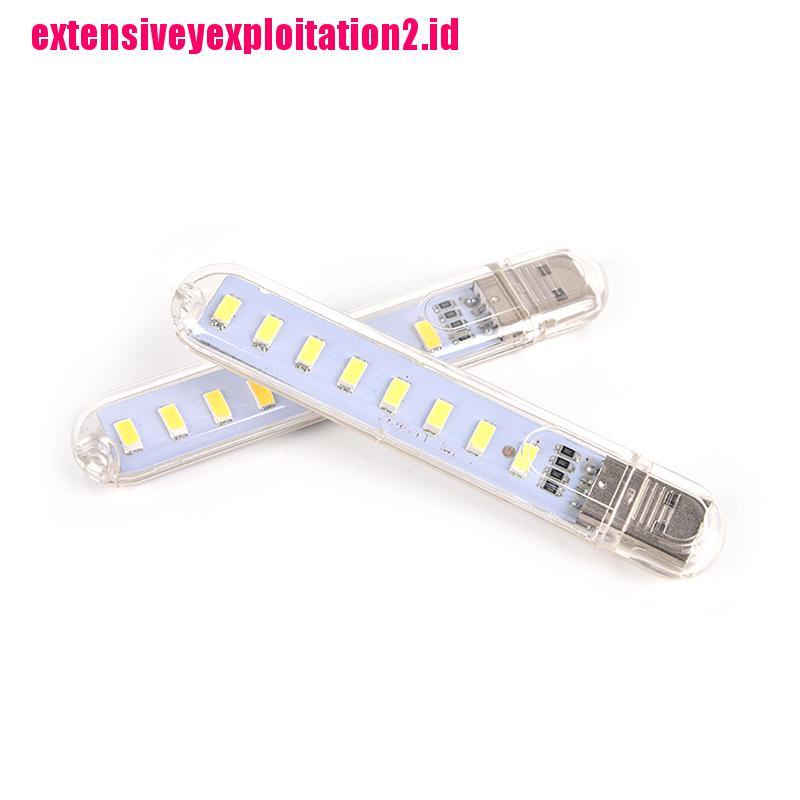 &lt; E2id &amp; &gt; Lampu Malam 8-LED Mini Portable Tenaga USB Untuk Laptop