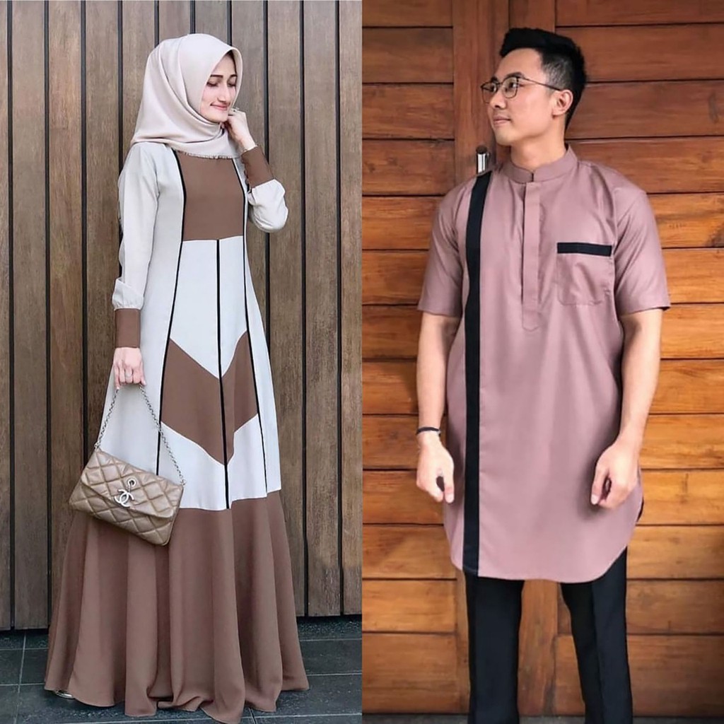 Renada Couple l Baju Gamis Wanita Dan Kemeja Lengan Pendek Fashion Terlaris