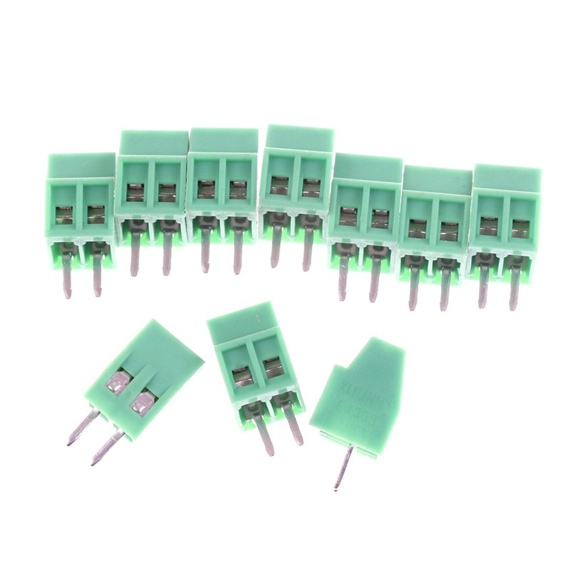 10Pcs/Set Terminal Block KF128 Desain 2 Lubang 2.54mm untuk PCB Universal