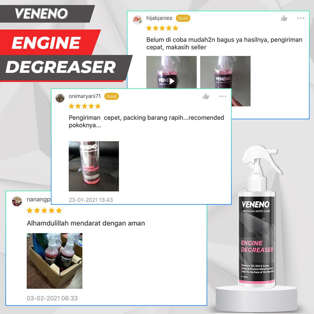 Veneno Engine Degreaser - Pembersih Ruang Mesin, Pembersih Sisa Oli dan Kerak Mobil &amp; Motor