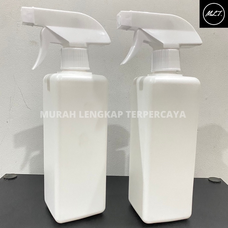 BOTOL HDPE 500ML KOTAK PUTIH KISPRAY SPRAY TRIGGER SEMPROT 500 ML HDPE SPRAY TRIGGER HDPE 500ML KOTAK KISPRAY HDPE PUTIH