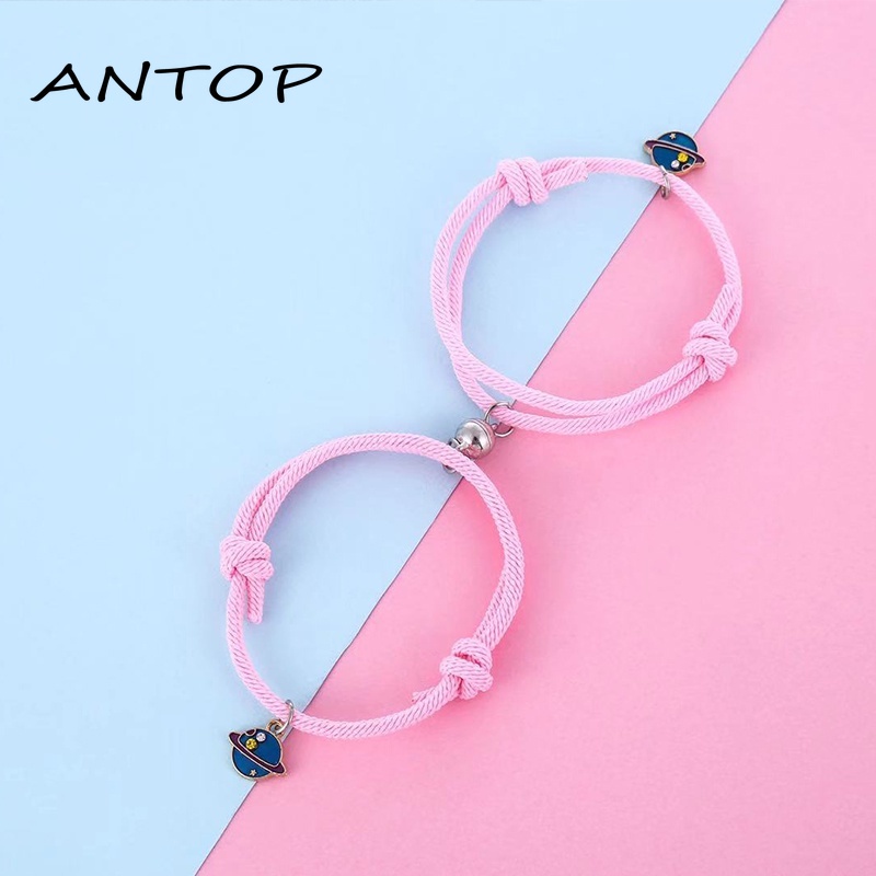 2 Pcs/(1 Pasang) Gelang Couple Magnet Gelang Tali Couple Magnet Attract Persahabatan Tangan Bracelets ANTOP