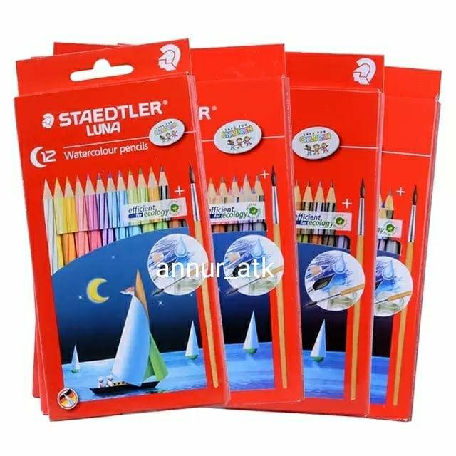 

Pensil warna luna watercolour staedtler set 12+1 brush