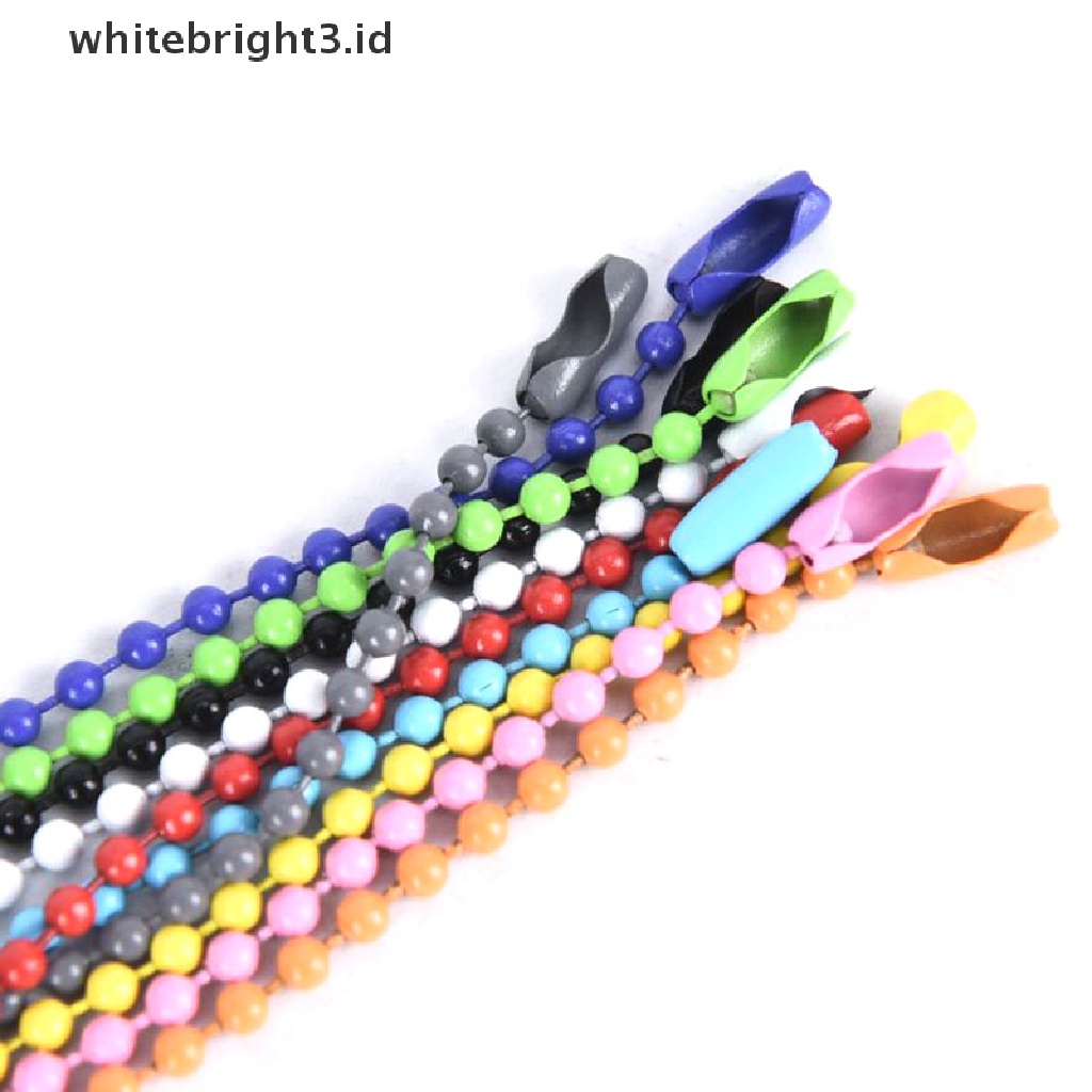 (whitebright3.id) 10pcs / Set Gantungan Kunci Manik-Manik Bola 2.4MM Warna-Warni Untuk Membuat Perhiasan DIY