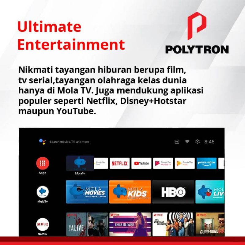 POLYTRON SMART Androidtv with Soundbar 43 PLD 43BAG9953