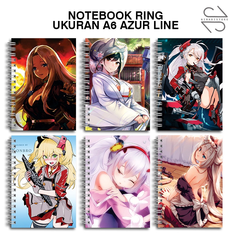 

(BELI 6 GRATIS 1)Buku Tulis Catatan buku notebook buku diary Notebook Ring Spiral A6 60 Lembar koleksi gambar azur line part2