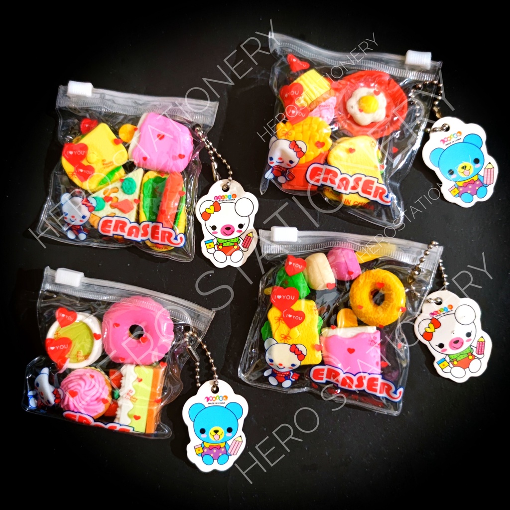 

Penghapus menu makanan food fruit set kantong bag