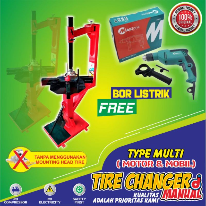 alat buka pasang ban tire changer tanpa mounting/kepala bebek