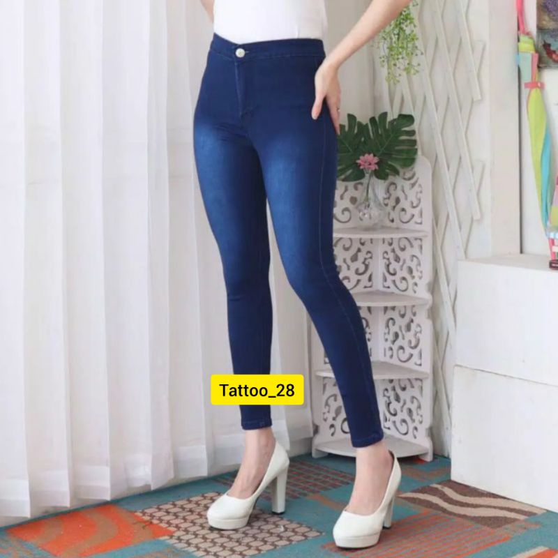 CELANA JEANS HIGHWAIST POLOS WANITA CEWEK