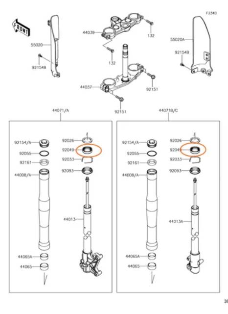 seal shock depan kawasaki klx dtracker klx 150 bf shock up side down (harga satuan)