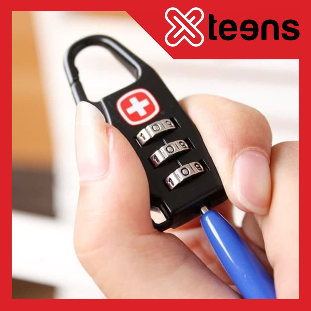 Gembok Kunci Koper padlock Travel Bag swiss gear army keychain Lock Password Kombinasi