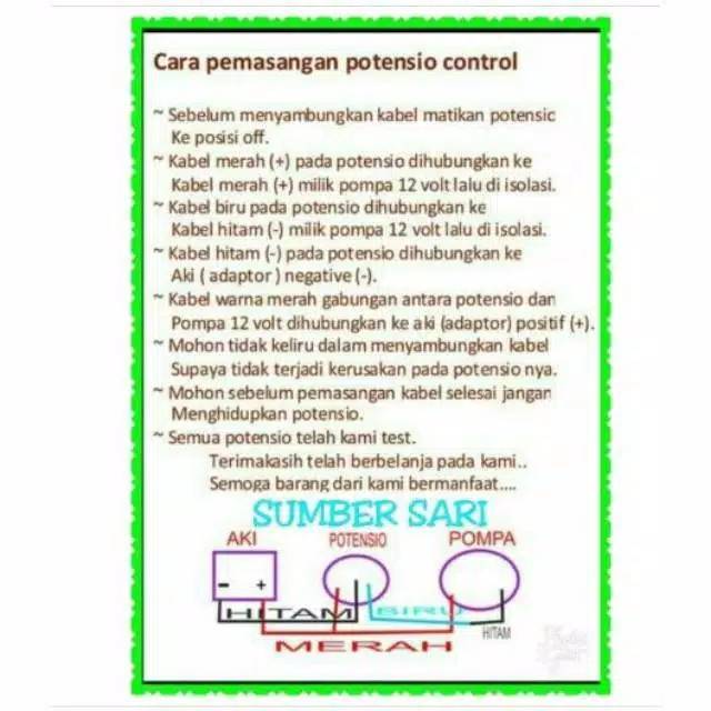 POTENSIO POMPA DC 12V POTENSIO PENGATUR KECEPATAN 12V POMPA DC 12V ON OFF SPRAYER