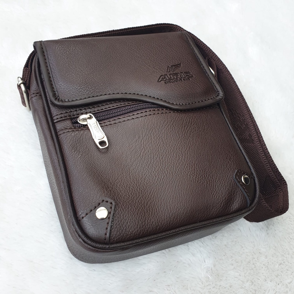 Auris Tas Selempang Pria Kulit Sintetis Slingbag Tas slempang Bahu Cowok Pria Auris Original 46016