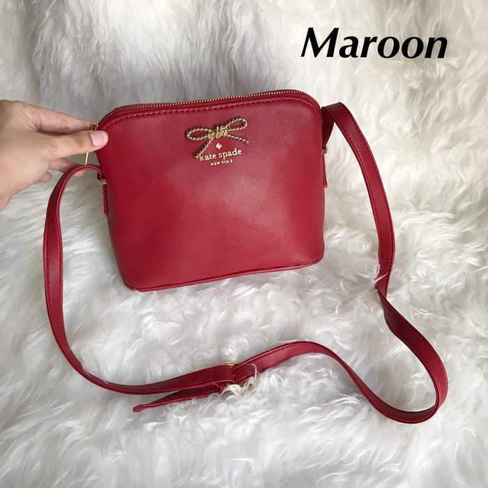 KUALITAS BAGUS TAS KATE SPADE MANDY RIBBON - MERAH CEPETAN..
