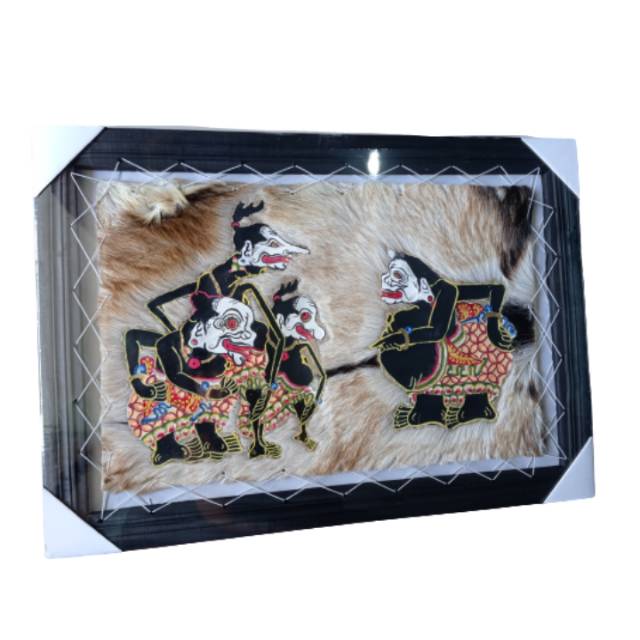 LUKISAN WAYANG KULIT PUNAKAWAN JUMBO 70x50 cm BAGONG SEMAR GARENG PETRUK - DEKORASI RUMAH MURAH