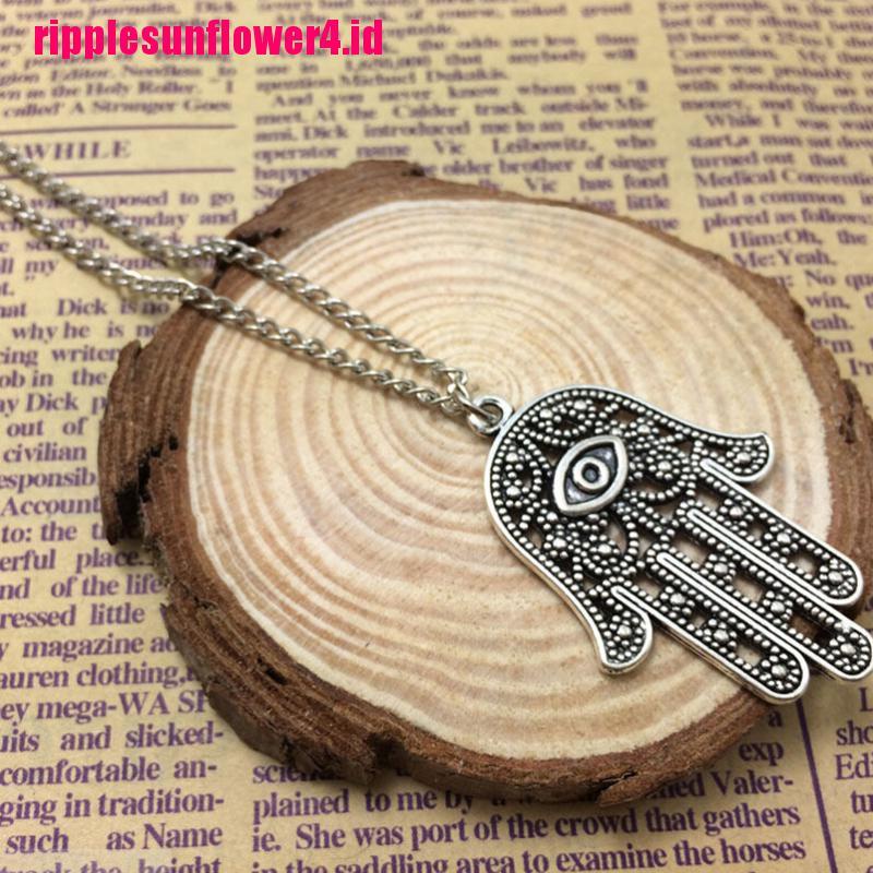 Kalung Rantai Dengan Liontin Tangan Hamsa Fatima Evil Eye Untuk Wanita