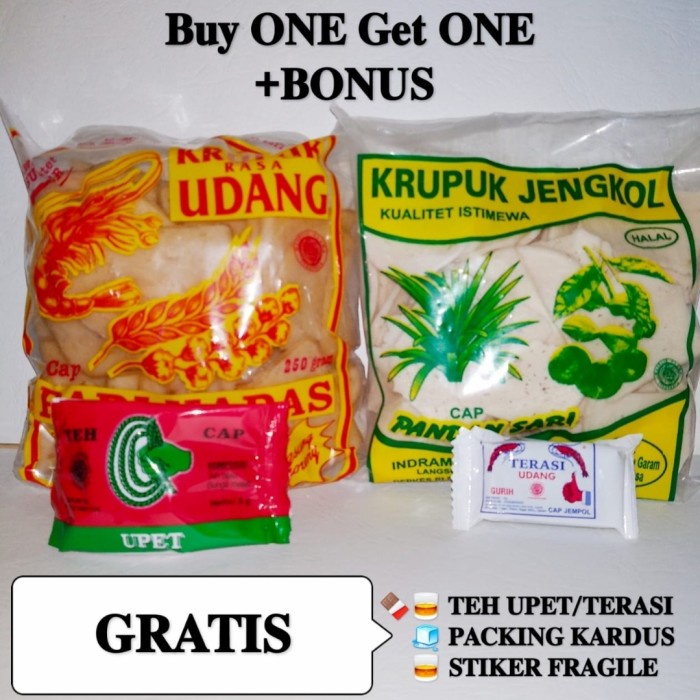 

NEW Buy 1Get 1Krupuk Udang Padi Kapas Sedang 250g GRATIS krupuk jengkol PS