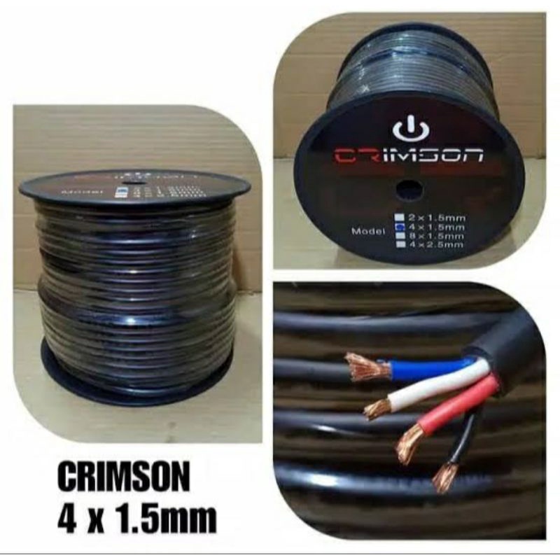 Kabel speaker isi 4 ukuran 4 × 1.5 crimson 4×15 Original 1 roll 100 meter