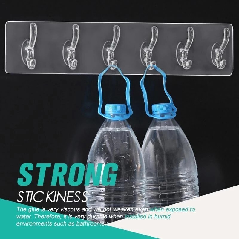 BUY 1 GET 1 Premium Hook Adhesive Hanger Gantungan Perekat 5 Pengait