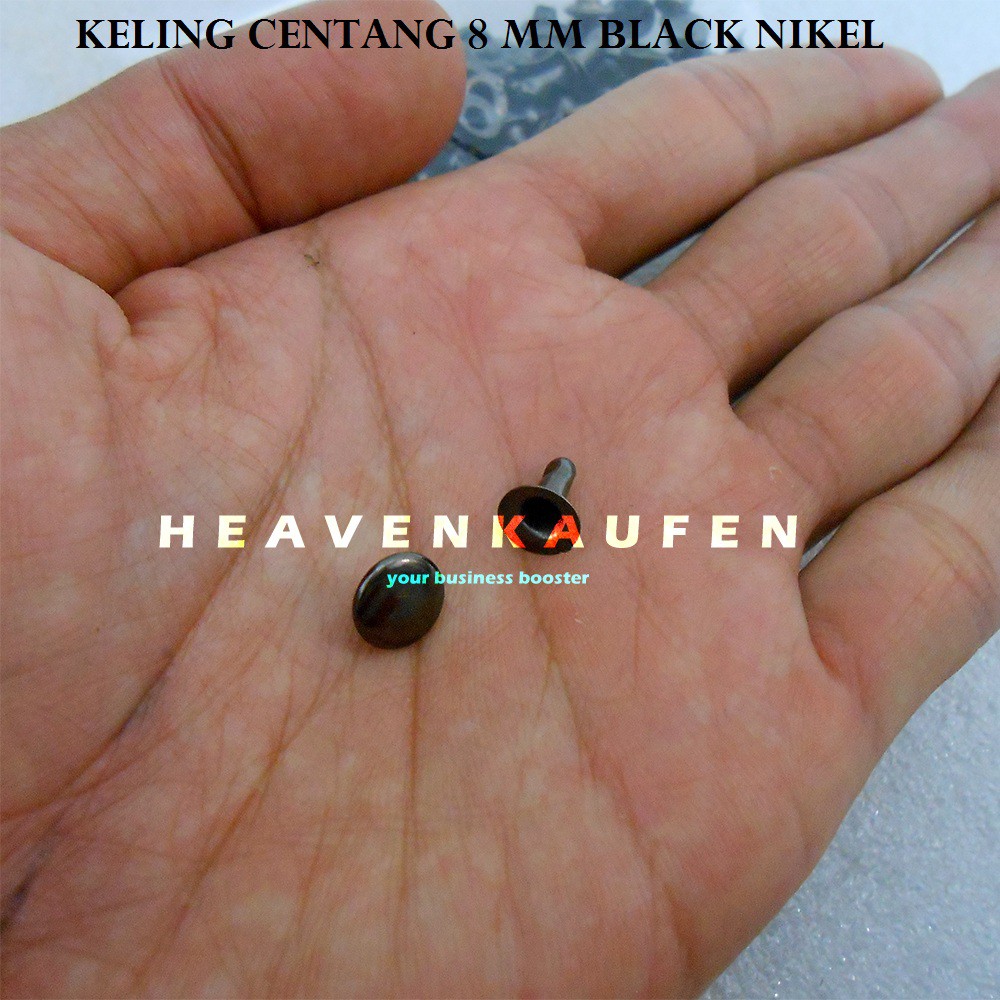 Paku Keling Rivet Centang Hitam Black Nikel 8 mm Harga Per Pack isi 50 pasang