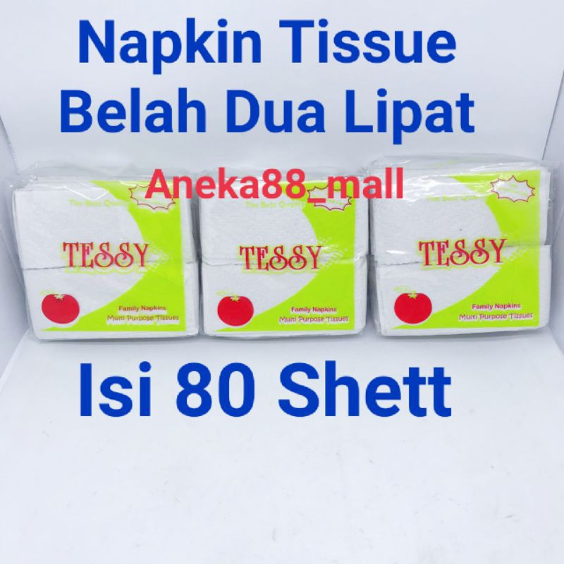 Tissue Napkin Belah Dua Lipat / Napkin Tissue Isi 80sheet TESSY
