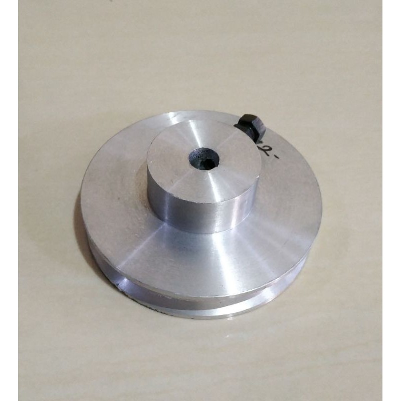 Pulley alumunium A1 - 4 inch as 9 mm poly pully alumunium