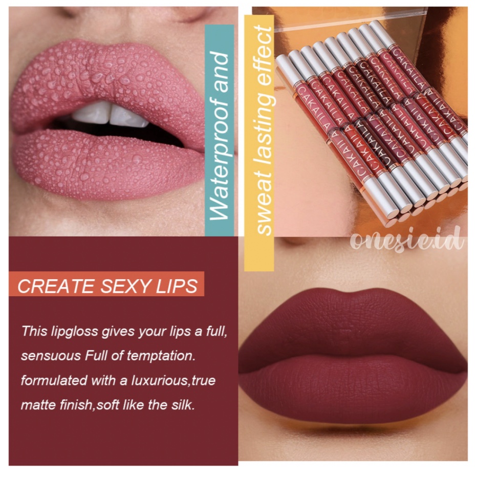CAKAILA Lipstik 18 Warna Matte Lipstick Liquid Waterproof Cmaadu Long Lasting XX019