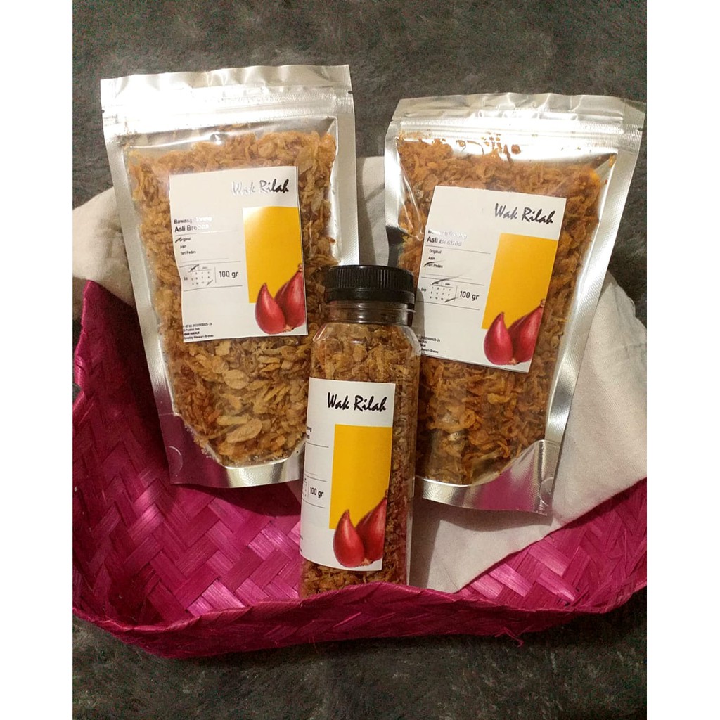 

Bawang Goreng Wak Rilah Teri Pedas Asli Brebes 100 gram