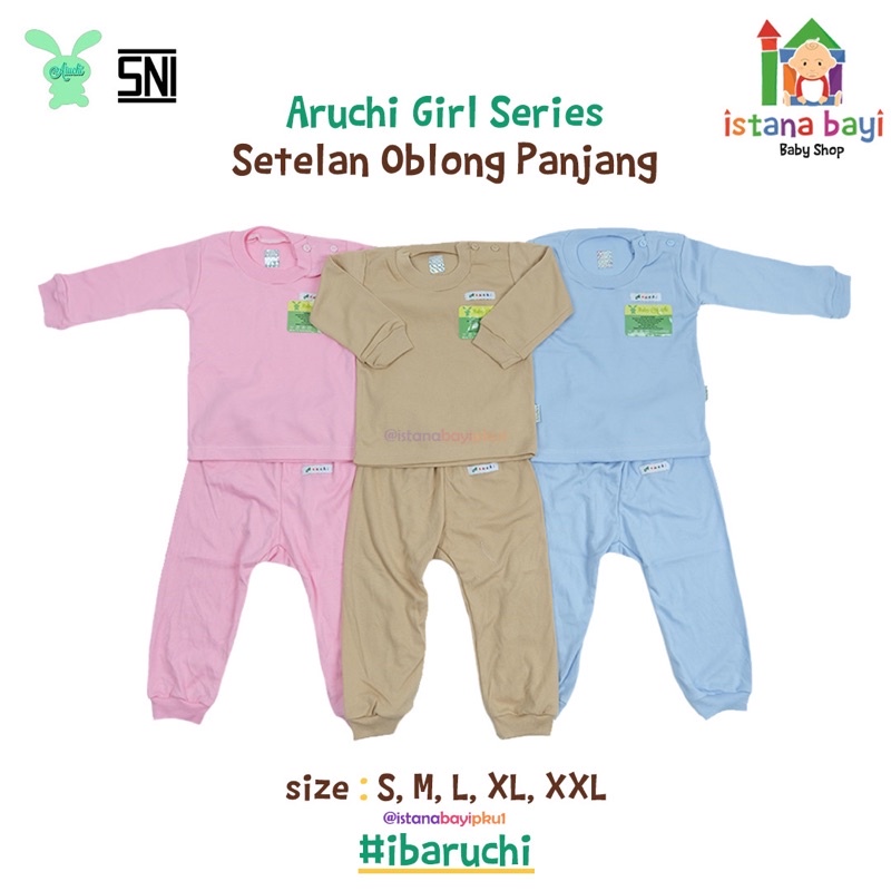 Aruchi Setelan Oblong Panjang Warna Boy / Girl - Aruchi Piyama Anak