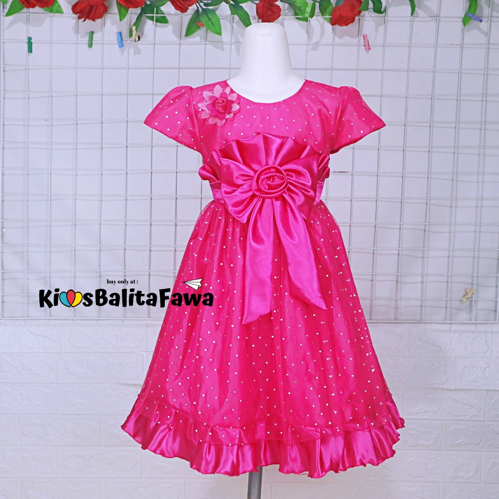 Gaun Princess uk 2-9 Tahun / Branded Princess Baju Anak Perempuan Ekspor Quality Dress Polos Natal