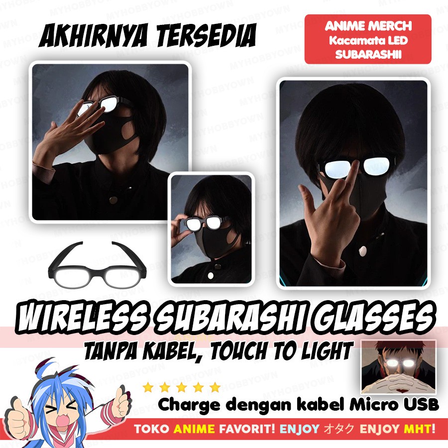 Kacamata Subarashii LED Party Halloween Kostum Cosplay Anime Detective Conan Sakamoto Wibu