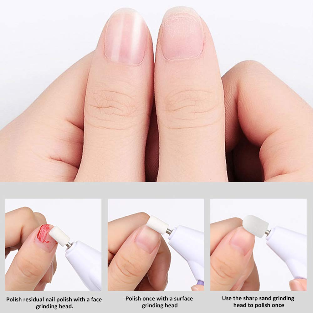 Set Alat Kikir Kuku Elektrik Mini Portable Tenaga Baterai Untuk Manicure / Nail Art