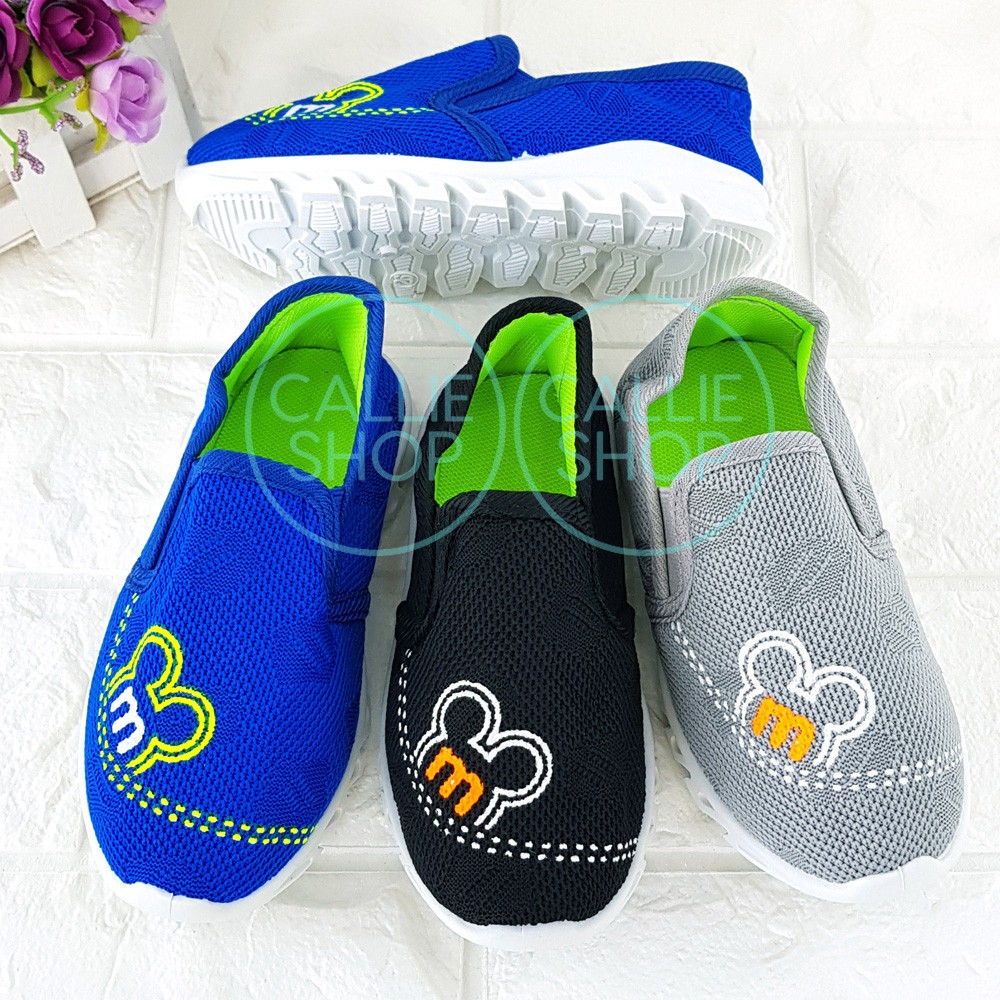 Sepatu Fashion Import Sport Anak Cowok Model Slip On Sol Karet Untuk Usia 2 3 4 5 Tahun