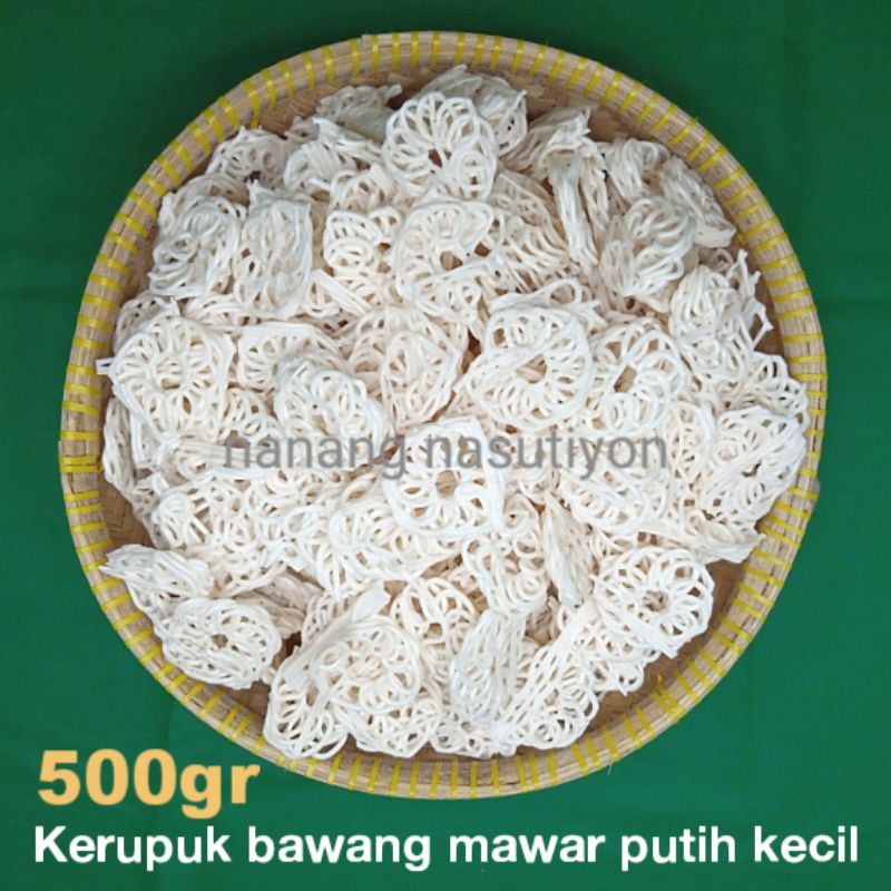 

Kerupuk krupuk bawang mawar putih polos kecil mentah netto 500gram