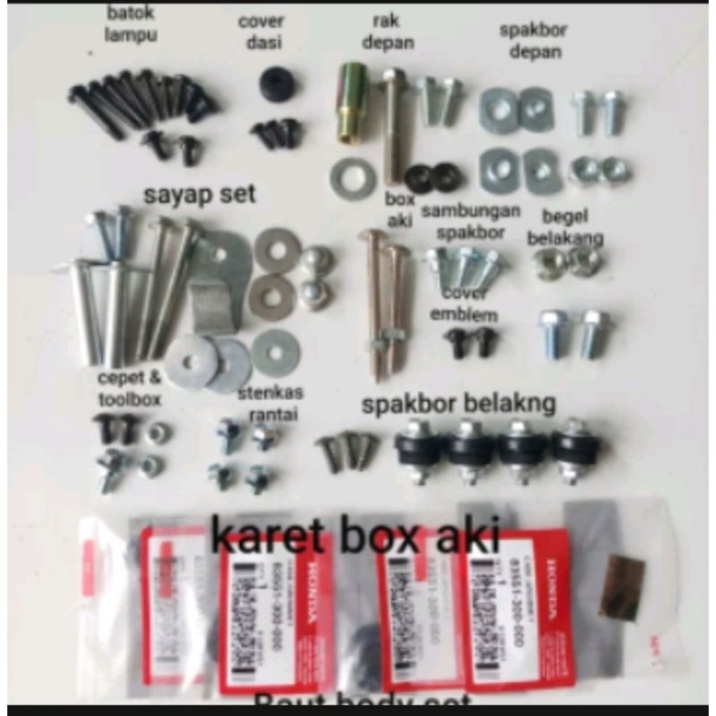 Baut body set astrea star original lengkap