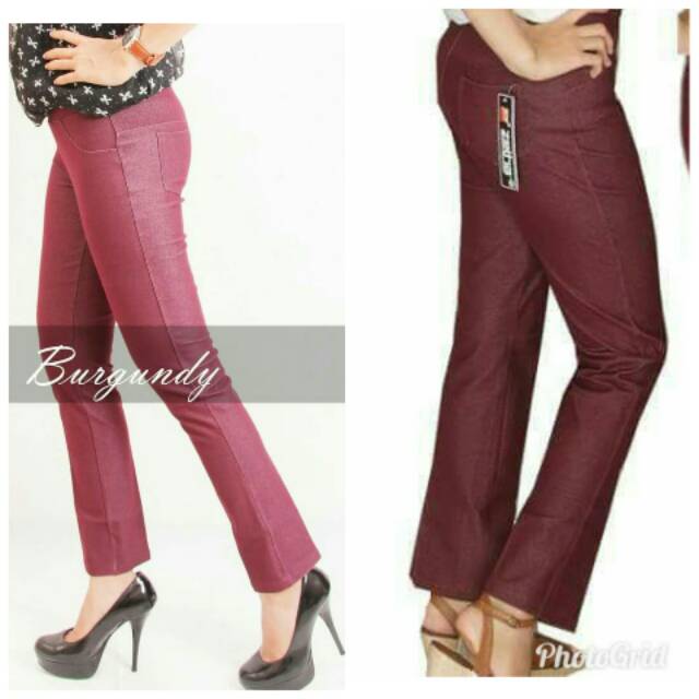 Celana Zetha Burgundy   ori by Zetha