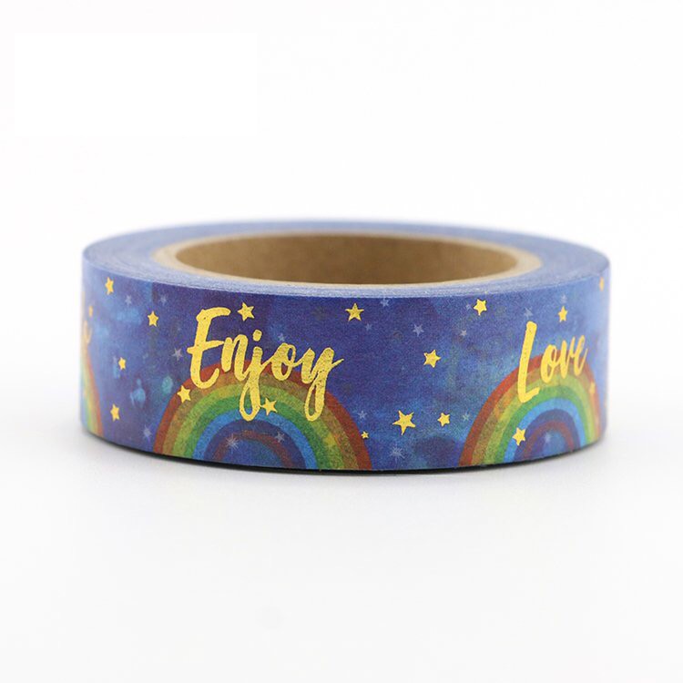 

LOVE RAINBOW GOLD FOIL WASHI TAPE - SELOTIP DEKORASI PARTY