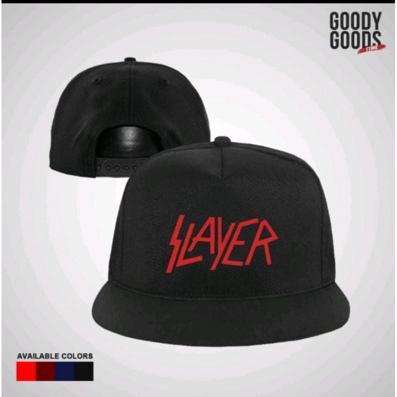 topi Snapback custom premium original pria logo - BAND METAL - SLAYER