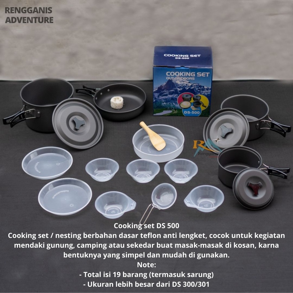 Cooking set DS 500 DS 308 SY 300 Alat Masak Camping Gunung