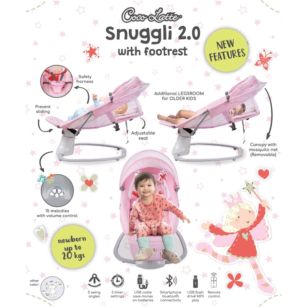 Cocolatte SNUGGLI Baby Swing - Bouncer bayi-6