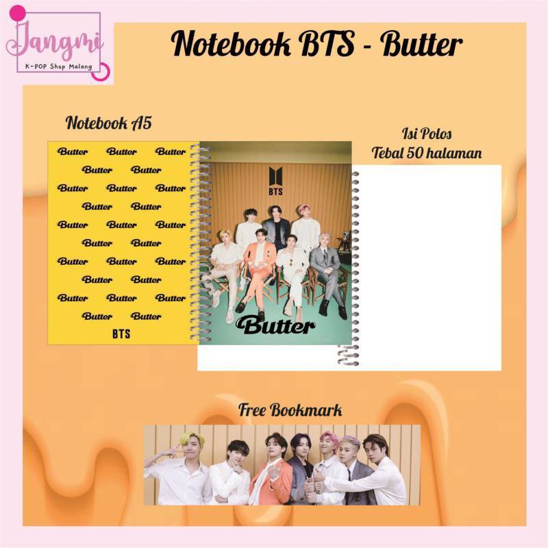 

Notebook BTS - Butter | Spiral Notebook | Notebook Ring | Notebook BTS | Notebook Butter | Notebook BTS Butter | Notebook K-POP | Notebook KPOP | Notebook Aesthethic | BTS Fankit