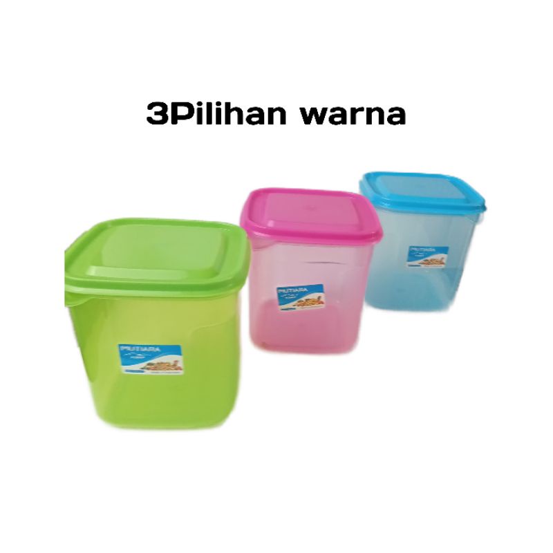 Toples Plastik 500ml kotak segi mini Zayn/ Toples mutiara