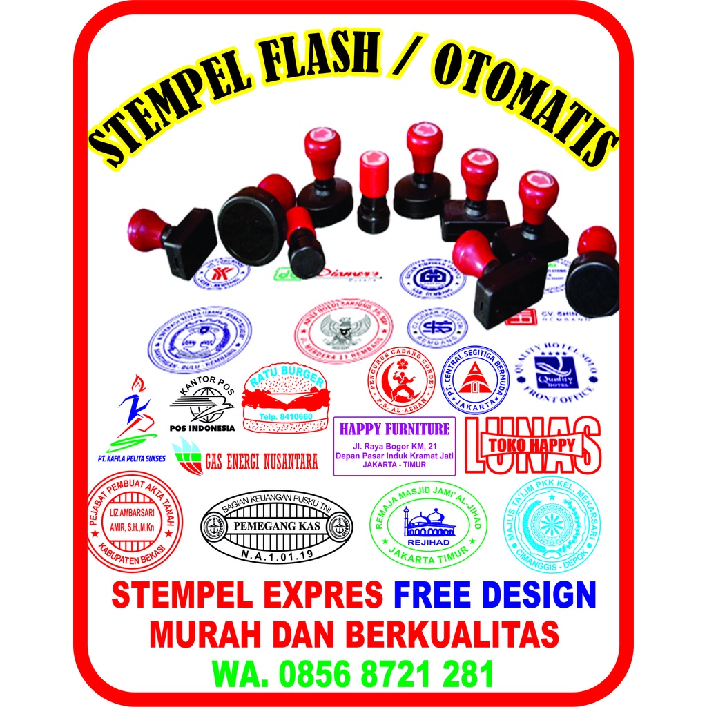 

stempel otomatis custom, stempel warna, stempel flash otomatis custom