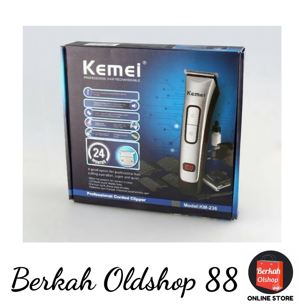 BERKAH OLDSHOP 88 - KEMEI KM 236 CAS CUKUR ANAK/BAYI/KUMIS/JENGGOT HAIR CLIPPER KM-236