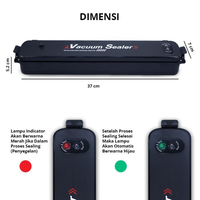 Retaily HL0234 Vacuum Sealer Food Mesin Vakum Plastik Pembungkus Makanan Otomatis