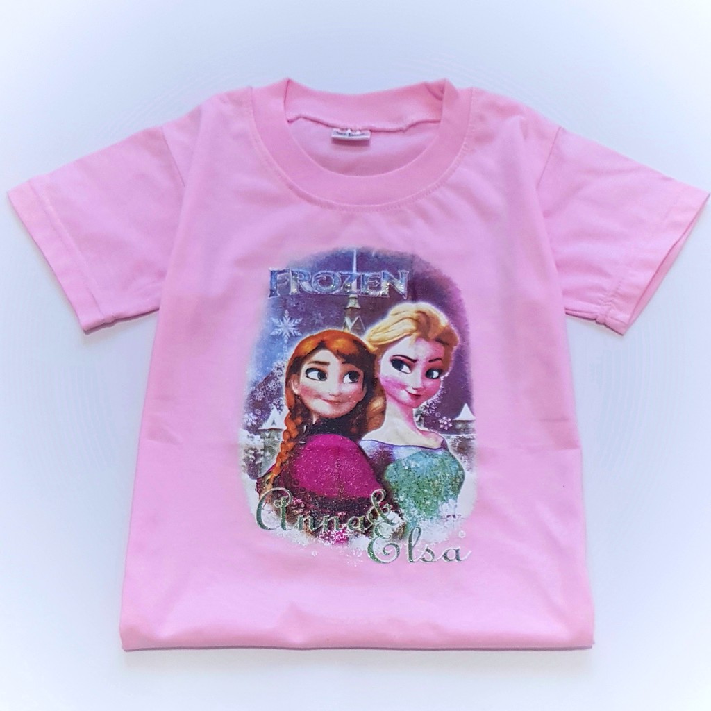 Baju Kaos Baby Perempuan Karakter Frozen Anna Elsa Cotton