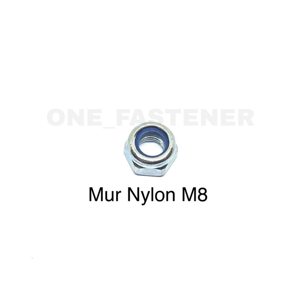 100 Pcs Mur Nylon M8 Putih lock nut kunci 13 hexagonal 8mm 1.25 8mili