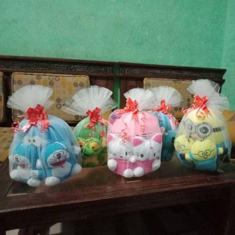 Boneka beranak mini 1 ibu 3 anak