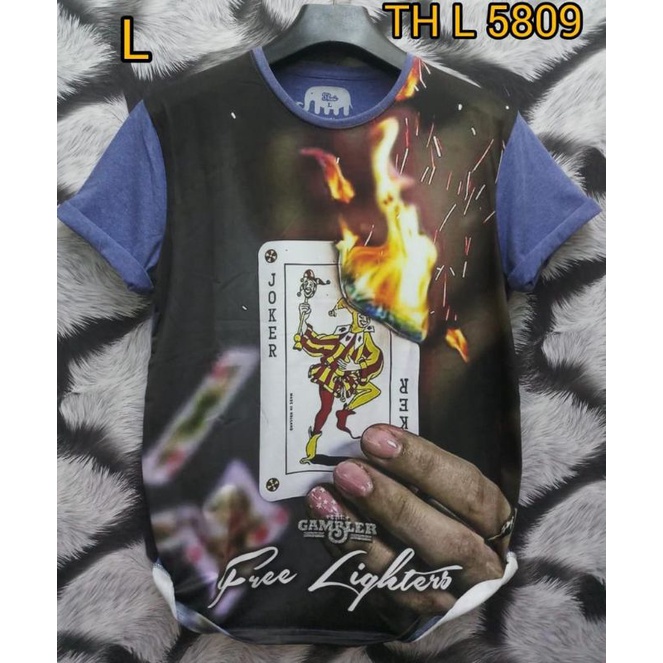 Kaos distro fullprint lengan pendek kartu poker