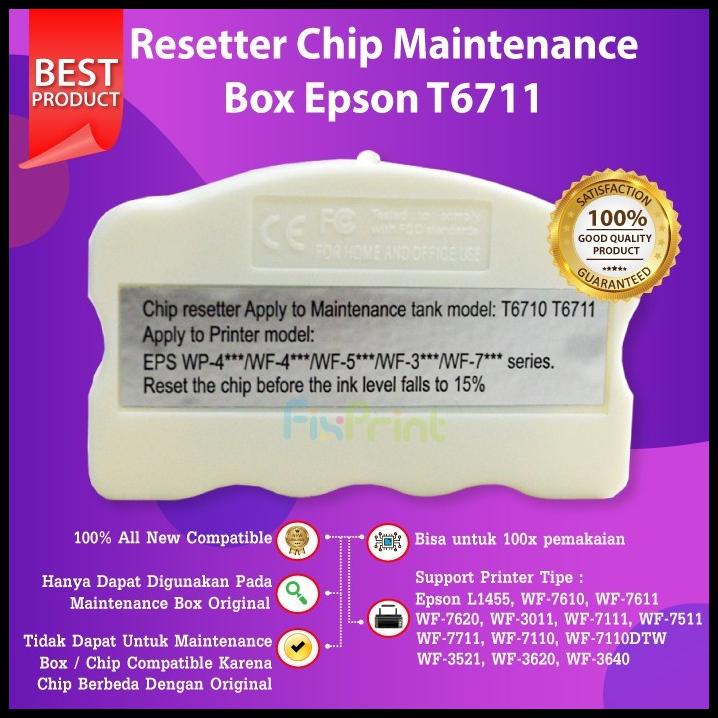 Resetter Original Chip Maintenance Box T6711 Epson L1455 Wf7611 Wf7610